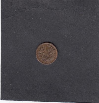 Beschrijving: 1/2 Cent WILHELMINA 